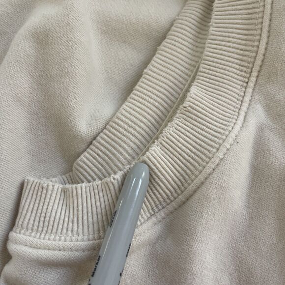 American Eagle Blondie Oversized Crewneck Sweatshirt Cream Pink XS - Picture 7 of 11